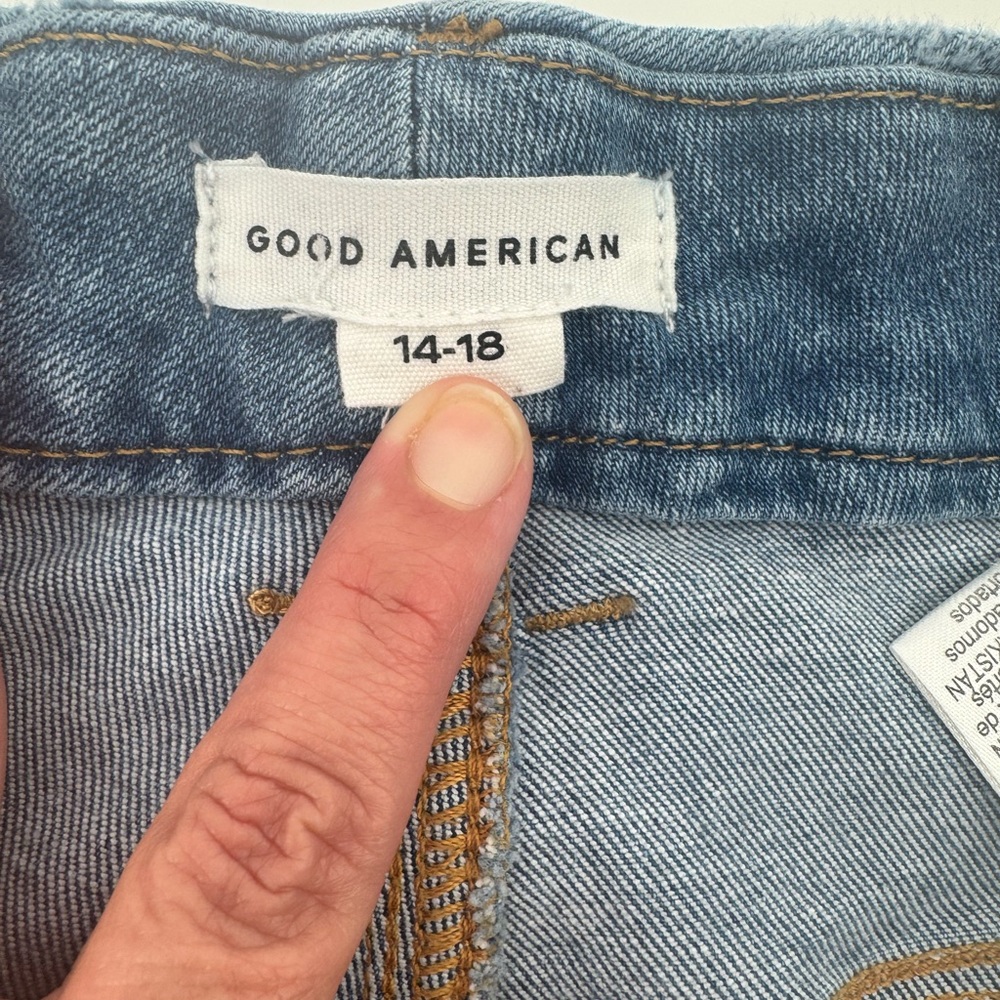 Good American Straight Leg Jeans in Mid Blue size 14-18 - Picture 4 of 5
